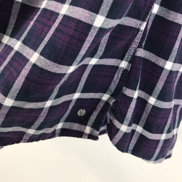 Eddie Bauer Plaid Popover Top Women's XL Roll Tab Woven 100% Cotton Outdoor - Picture 6 of 14